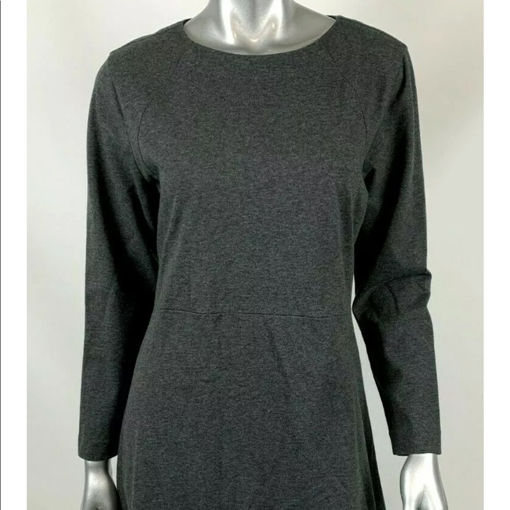 J.Crew 365 Fit Flare Dress L Gray